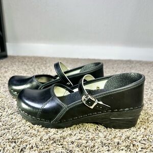Bjork Marcella Women's 37 EU / 6.5-7 US Mary Jane Clogs Casual Black Leather